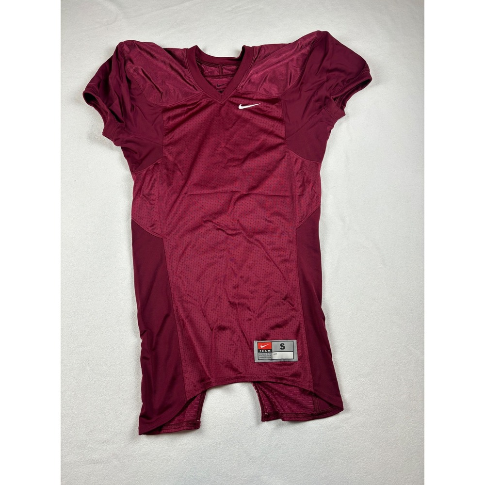 Nike Team Mens Football Jersey Maroon Mesh V-Neck Athletic Shirt Small